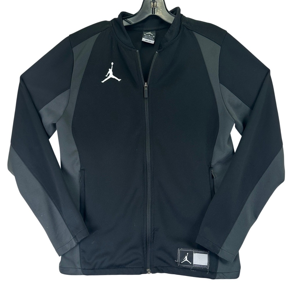 Jordan Dri-FIT Track Jacket Mens Medium Black Grey Sportswear Athleisure